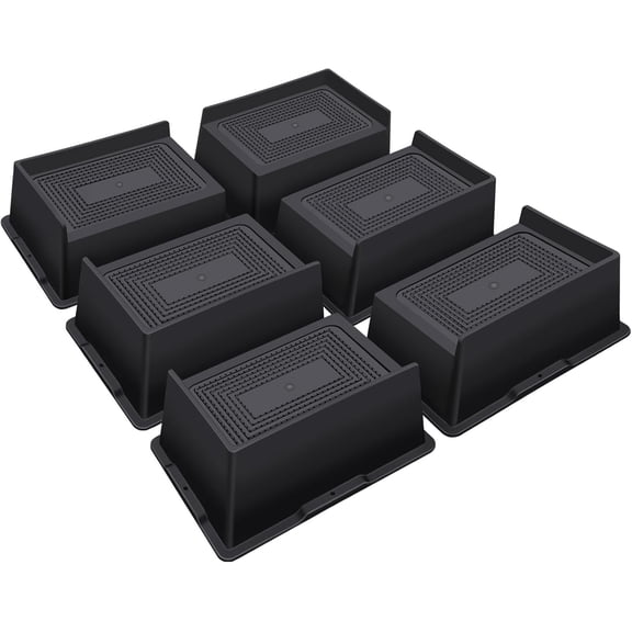 Bed Risers 3 Inch Heavy Duty,Oversized Couch Risers, Extra Wide Furniture Risers for Sofa Table Desk Headboard Chair Lifting,Rectangle Risering Blocks Support 6000 lbs(6 Pack Black)