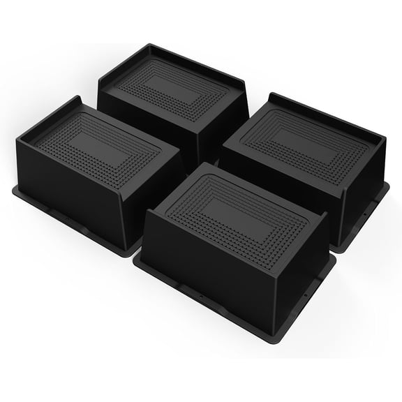 Bed Risers 3 Inch Heavy Duty, Oversized Furnitures Risers 3 inch Support 6000 lbs, Bed Table Rising Blocks, Fits for Couch, Sofa, Chair, Furniture Lifts (Black 4 Pack, 3 inch)