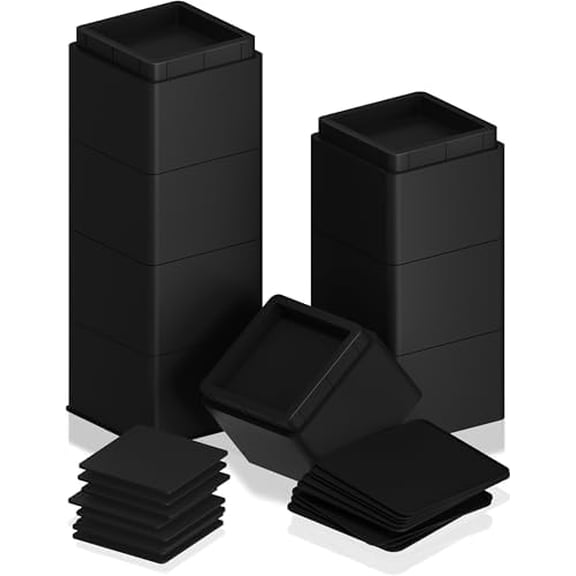 Bed Risers 3 Inch - Pack of 8 - Adjustable Furniture Risers 3 & 6 inch - Anti Slip Foam & Rubber Pad - Stackable Bed Lifts Risers Heavy Duty for Sofa, Bed, Table, Couch & Chair (Black)
