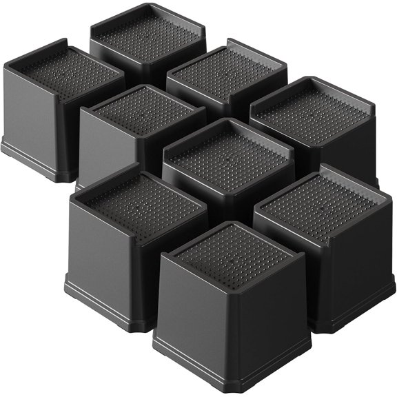 Bed Risers 4 Inch, 9 Pack  L-Shaped Furniture Risers | Heavy Duty, L-Shaped, Non Slip  Strips, Anti Slip Protection, Stackable Use, For Sofa and Table, 1,500 lbs Lifts Up