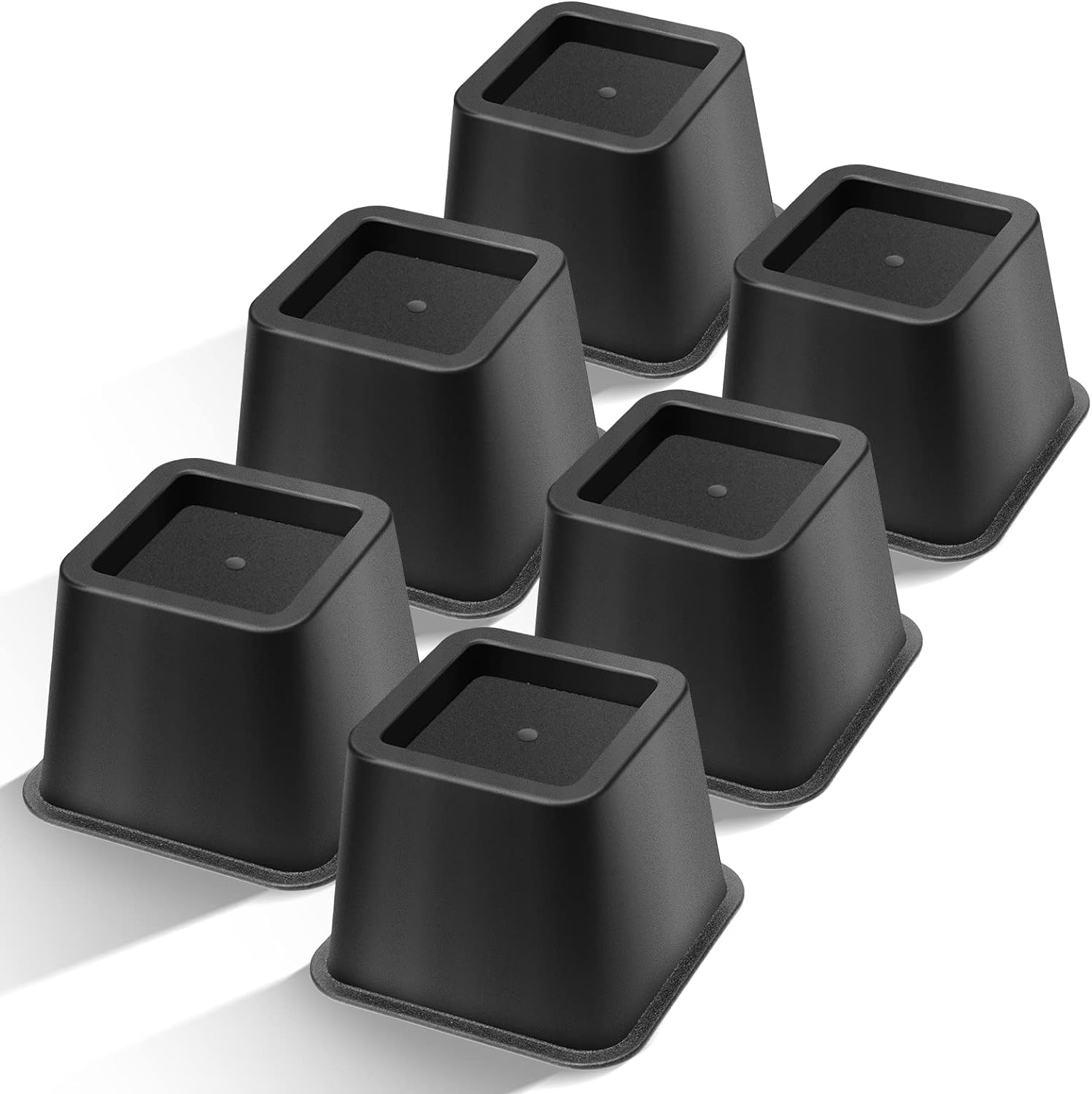 Bed Risers 4 Inch, Set of 6 Bed Lifts Risers up to 3300 lbs,Square