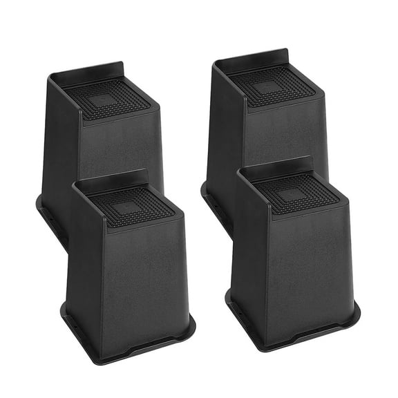 Bed Risers 4 inch  Heavy Duty, 4 Pack Adjustable Bed Furniture Risers, Heavy Duty Bed Lifts Risers Suitable for TableSofa, Chair,Couch Desk,and College Dorms, Black