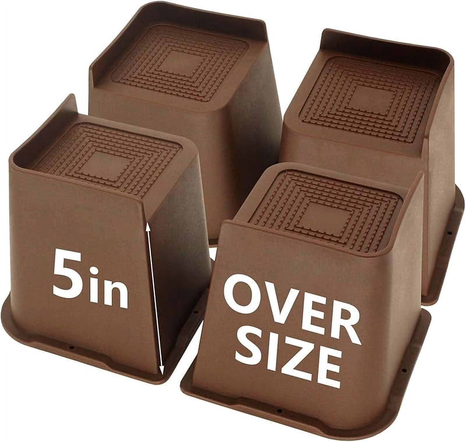 Bed Risers 4 inch Heavy Duty, 4 Pack Oversized Furniture Risers 6 inch ...