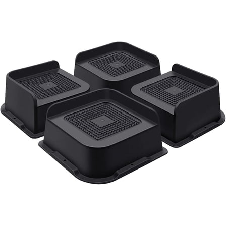 Bed Risers 5 Inch Heavy Duty, Furniture Risers for Bed Desk Table Sofa Couch，Oversized Bed Lifts Risers, Support up to 5000 Lbs(4 Pack Black)
