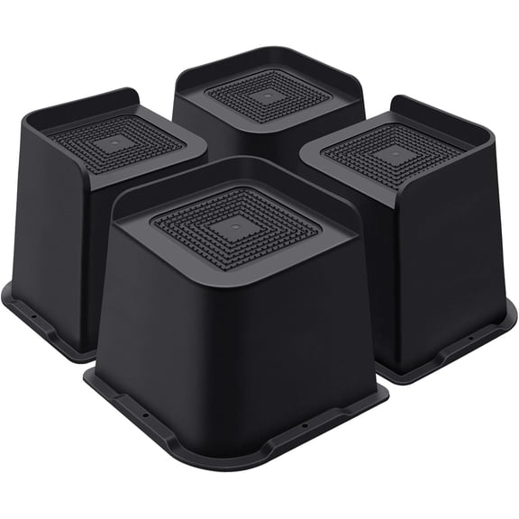 Bed Risers 5 Inch Heavy Duty, Furniture Risers for Bed Desk Table Sofa Couch，Oversized Bed Lifts Risers, Support up to 5000 Lbs(4 Pack Black)