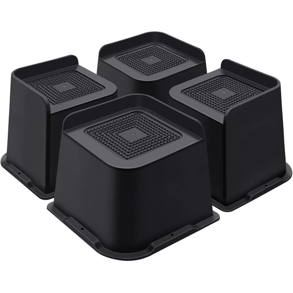 Bed Risers 5 Inch Heavy Duty, Furniture Risers for Bed Desk Table Sofa Couch，Oversized Bed Lifts Risers, Support up to 5000 Lbs(4 Pack Black)