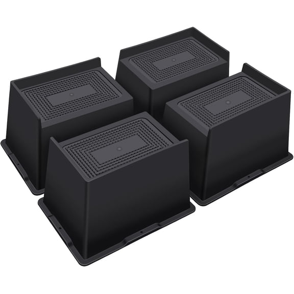 Bed Risers 5 Inch Heavy Duty,Oversized Couch Risers, Extra Wide Furniture Risers for Sofa Table Desk Headboard Chair Lifting,Rectangle Risering Blocks Support 6000 lbs(4 Pack Black)