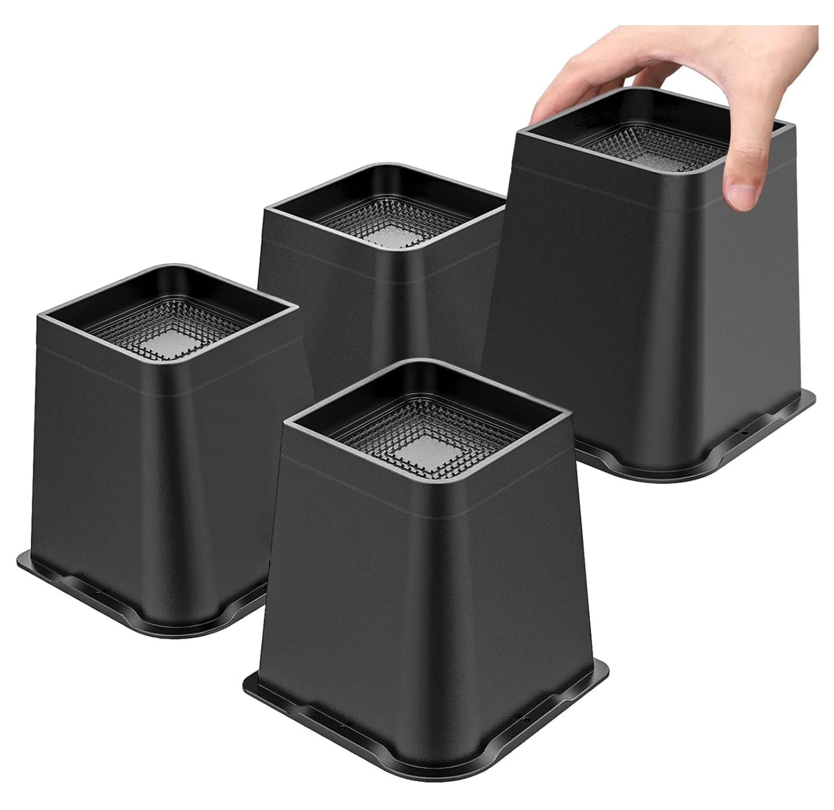 Bed Risers 6 Inch with 4 raised Edge,Heavy Duty Furniture Risers,Set of ...