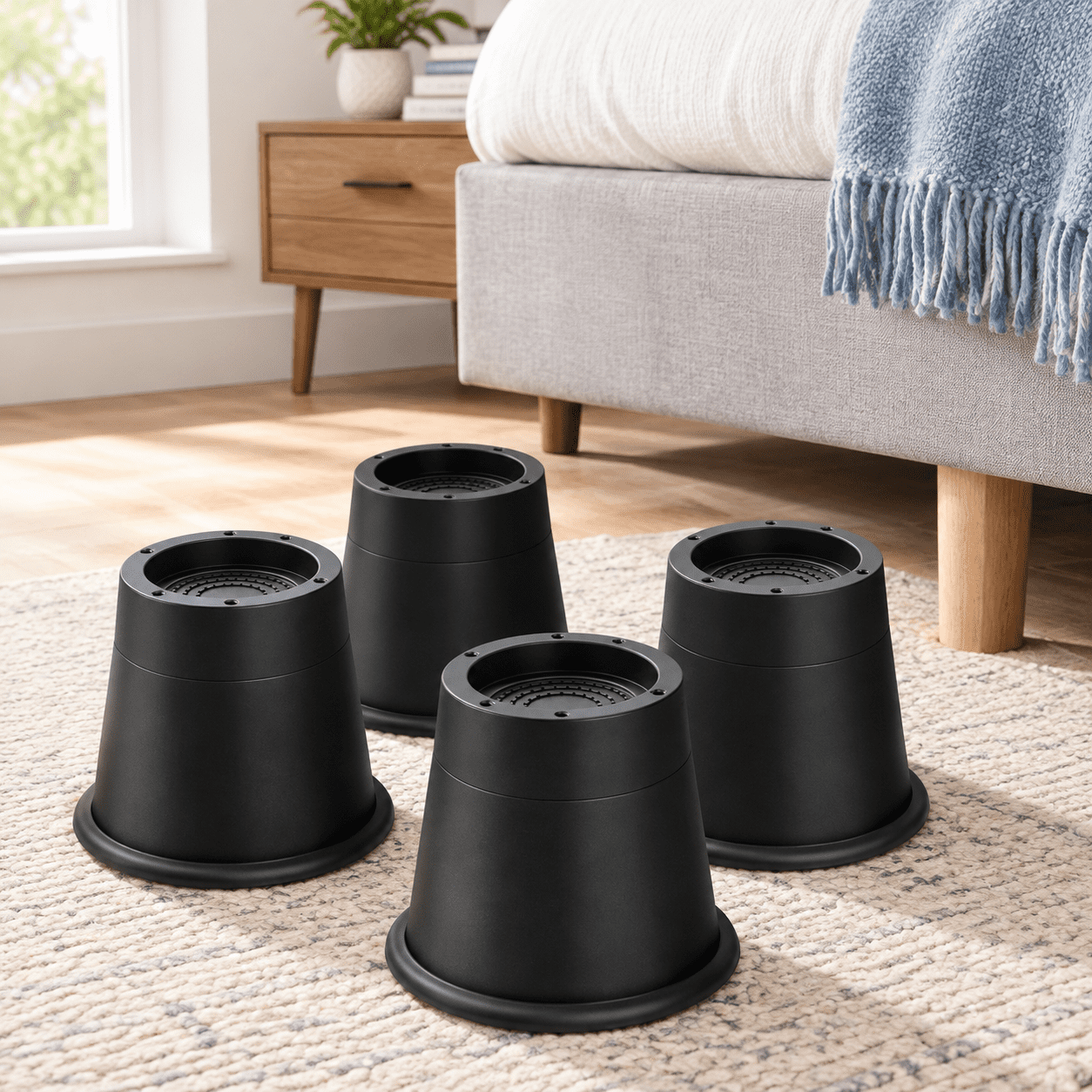Table Riser Round Bed Risers 6 Inch Heavy Duty Elevation In Heights 4 Or 5.8 Roundniture ...