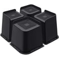 thumbnail image 1 of Bed Risers 6 Inch Heavy Duty, Furniture Risers for Bed Desk Table Sofa Couch ，Oversized Bed Lifts Risers, Support up to 5000 Lbs(4 Pack Black), 1 of 5