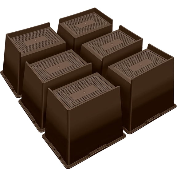 Bed Risers 6 Inch Heavy Duty,Oversized Couch Risers, Extra Wide Furniture Risers for Sofa Table Desk Headboard Chair Lifting,Rectangle Risering Blocks Support 6000 lbs(6 Pack Brown)