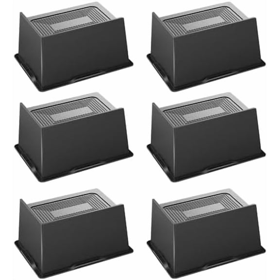 Bed Risers 6 Inch Heavy Duty, Oversized Furnitures Risers 6 inch Support 6000 lbs, Bed Table Rising Blocks, Fits for Couch, Sofa, Chair, Furniture Lifts 6 Pack（Black 6'' 6 Pack）