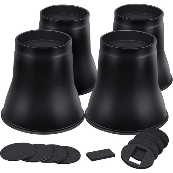 Bed Risers 6 Inch Heavy Duty, Round Furniture for Desk Table Sofa CouchBed Lifts Risers, Support up to 6000 Lbs(4 Pack Black)