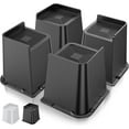 thumbnail image 1 of Bed Risers 6 inch,L Shape Oversized Furniture Risers 4 Pack Lifts Up to 5000lbs,Table Risers,Risers for Bed Frame, Bed Height Risers,Couch Sofa Riser,Desk Risers (Black), 1 of 5