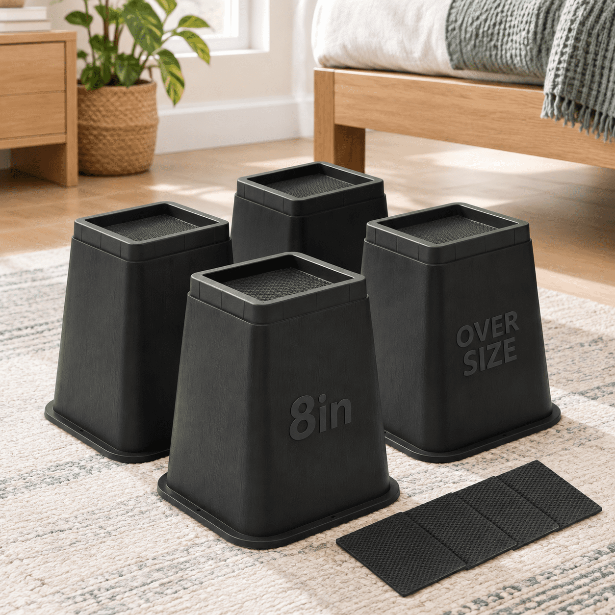 Bed Risers 8 Inch Heavy Duty 4 Packniture For Dorm - Walmart.com