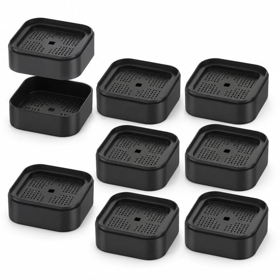 Bed Risers 8-Pack, Adjustable Stackable Furniture Risers for Beds, Couches, and Tables, Black