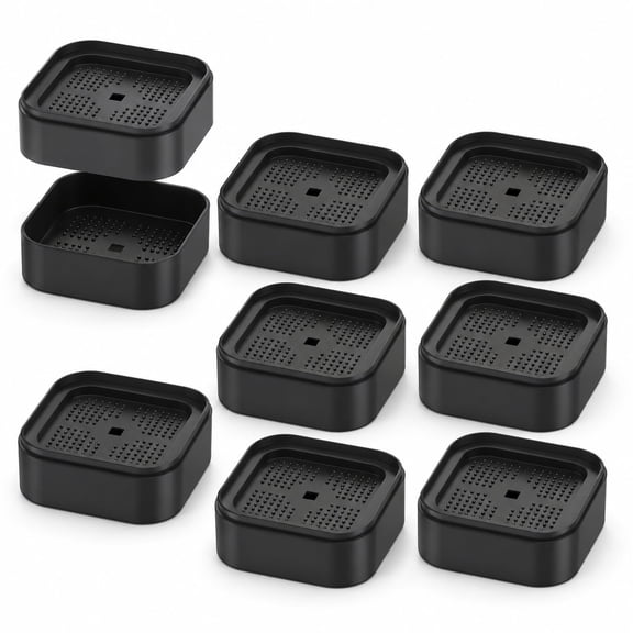 Bed Risers 8-Pack, Adjustable Stackable Furniture Risers for Beds, Couches, and Tables, Black