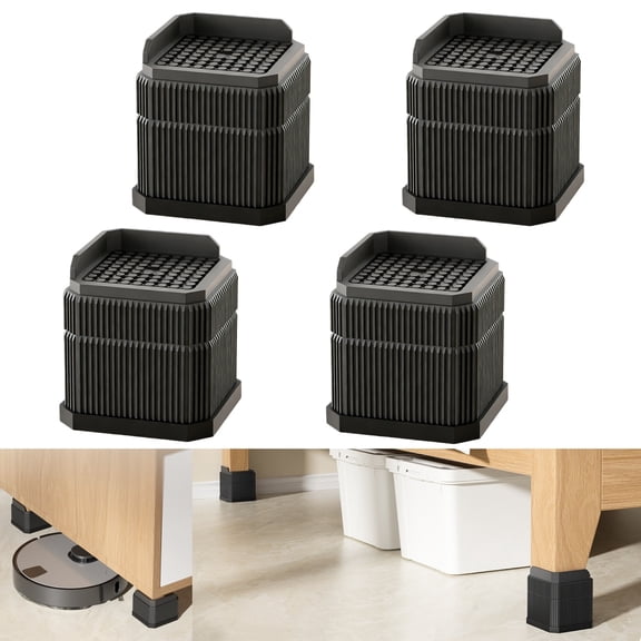 Bed Risers Furniture Risers 4 Pack, Heavy-Duty Rectangular Adjustable Block Riser for Raising 2.7Inches Bed, Table, Sofa, Refrigerator, Washer Support Up to 4,000 lbs