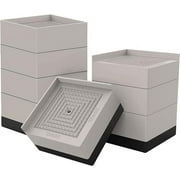 Bed Risers Furniture Risers 8 Pack Stackable Polypropylene 0.29 lb 1.9 in 3.18 in Storage Space off-White​