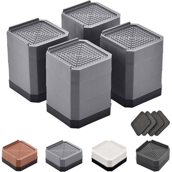 Bed Risers Furniture Risers Heavy-Duty Rectangular Adjustable Block Lift to 3 inches and 4.3 inches Desk, Sofa, Chair Legs, Refrigerator, Washing Machine Support up to 4000 pounds