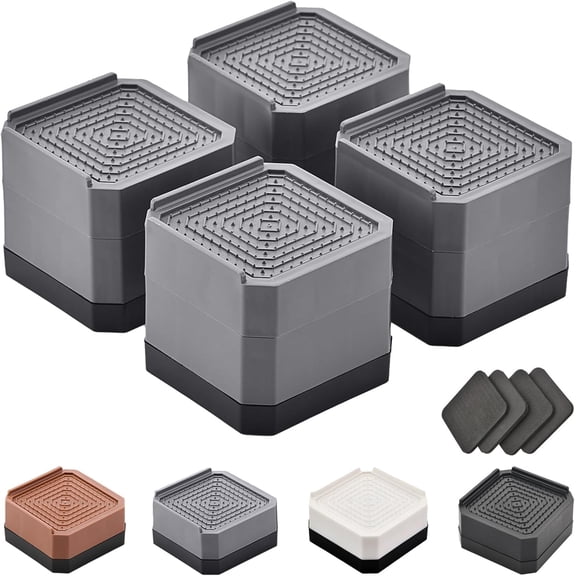 Bed Risers Furniture Risers Heavy-Duty Rectangular Adjustable Block Lift to 3 inches and 4.3 inches Desk, Sofa, Chair Legs, Refrigerator, Washing Machine Support up to 4000 pounds