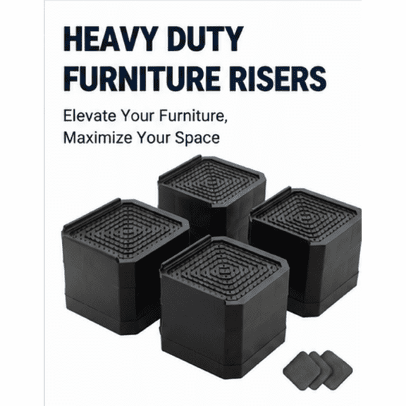 Heavy Duty Bed Risers, Adjustable Furniture Risers 3" & 4.3" Lift, 4000 lbs Capacity, Sofa Chair Desk Refrigerator Washer Support Blocks