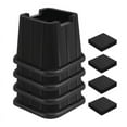 thumbnail image 1 of Bed Risers Heavy Duty, Adjustable Furniture Risers for Bed, Sofa, Table, Chair, Support Up to 1500 Lbs Set of 4,4 * Bed Risers,Black, 1 of 8
