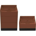 thumbnail image 1 of Bed Risers Heavy Duty Square Furniture Risers Stackable in Heights of 1.8 or 3 inch, Half-Wrapped Edge Design,for Beds Sofa, Table, Chair, Supports up to 661 lbs 4Pcs Set, Brown 0.29 lb Rubber, 1 of 7