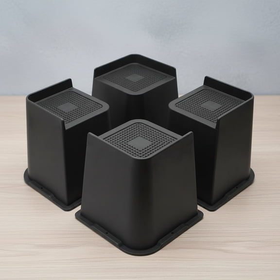 Bed Risers, Oversized Furniture Risers, Heavy-Duty Support Up to 6000 Lbs, Lift for Couch, Sofa, Table, Chair (Black 4 Pack)