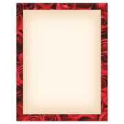 Bed of Roses Frame on Cream Letter Papers - Set of 25 Valentinestationery papers are 8 1/2" x 11", compatible computer paper, great for Weddings Announcements, Anniversary Invitations, Valentines