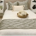 thumbnail image 1 of Bed Runner 3 Piece With 2 Pillowcases, 400 Thread Count, 100% Egyptian Cotton, Super Soft and Luxury, Pinch Pleated Design, Bed Runner For Bed - Light Grey Solid, King Size., 1 of 5