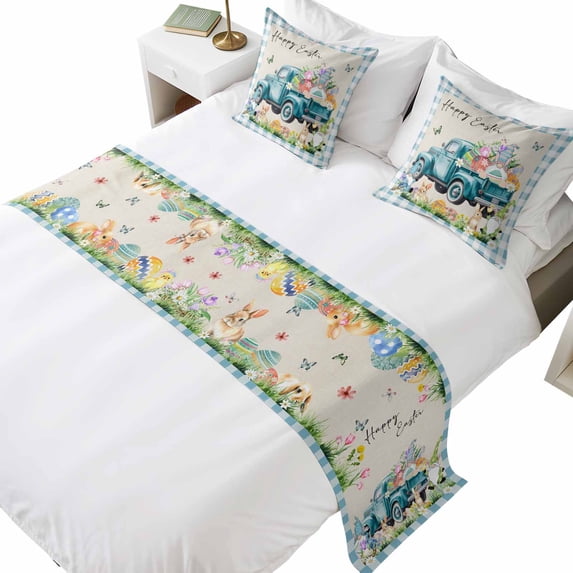 Bed Runner for Cal. King Size Bed, Easter Decorative Beds Runners and 2 ...
