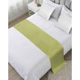 thumbnail image 1 of Bed Runner for Cal.King Size, Vintage Fruit Green Decorative Scarf Throws for Foot of Bed, Farmhouse Retro Solid Color Linen Texture Luxury Bedding Protector Slipcover Bedrunners, 102 x 20 Inch, 1 of 6