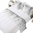 Bed Runner for King Size Bed, Grey Eucalyptus Leaves Decorative Beds ...