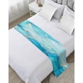 thumbnail image 1 of Bed Runner Scarf for Cal.King Size Bed, Blue Marble Beds Scarf Throws for Foot of Bedding, Modern Abstract Art Luxury Decorative Beds Runners for Bedroom Guestroom, 102"x20", 1 of 8