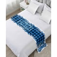 thumbnail image 1 of Bed Runner Scarf for Cal.King Size Bed, Blue Plaid Christmas Truck Beds Scarf Throws for Foot of Bedding, Xmas Tree Snowman Snowflake Decorative Beds Runners for Bedroom Guestroom, 102"x20", 1 of 8