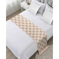 thumbnail image 1 of Bed Runner Scarf Cal King Size, Orange Floral Stain Bed Runners & Scarves for Foot of Beds, Country Boho Ethnic Art Flowers Motifs Decorative Bedding Runner Scarf for Hotel Home Bedroom 102 x20 Inch, 1 of 6