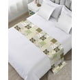thumbnail image 1 of Bed Runner Scarf Cal King Size, Spring Floral Stain Bed Runners & Scarves for Foot of Beds, Yellow Flowers Botanical Patchwork Grid Bohemia Decorative Bedding Runner Scarf for Hotel 102 x20 Inch, 1 of 6