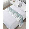 thumbnail image 1 of Bed Runner Scarf Cal King Size, Teal Green Eucalyptus Leaves Stain Bed Runners & Scarves for Foot of Beds, Spring Plants Leaves Country Decorative Bedding Runner Scarf for Hotel 102 x20 Inch, 1 of 6