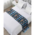 thumbnail image 1 of Bed Runner Scarf Queen Size, Cute Giraffe Stain Bed Runners & Scarves for Foot of Beds, Wildlife Animals Blue Ethnic Geometric Decorative Bedding Runner Scarf for Hotel Home Bedroom 83 x20 Inch, 1 of 6