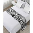 thumbnail image 1 of Bed Runner Scarf for Twin Size Bed, Grey Geometric Beds Scarf Throws for Foot of Bedding, Retro Black White Abstract Striped Lines Decorative Beds Runners for Bedroom Guestroom, 71"x20", 1 of 8