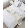 thumbnail image 1 of Bed Runner Scarf Twin Size, Blue Seahorse Coastal Stain Bed Runners & Scarves for Foot of Beds, Summer Beach Nautical Ocean Coral Vintage Decorative Bedding Runner Scarf for Hotel 71 x20 Inch, 1 of 6