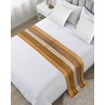 thumbnail image 1 of Bed Runner Scarf Twin Size, Farmhouse Yellow Brown Stain Bed Runners & Scarves for Foot of Beds, Vintage Wooden Striped Decorative Bedding Runner Scarf for Hotel Home Bedroom 71 x20 Inch, 1 of 6