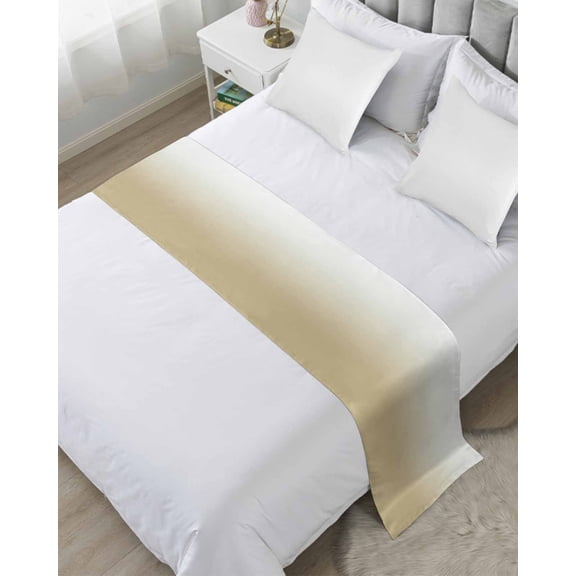 Bed Runner for Twin Size, Brown Beige Ombre Decorative Scarf Throws for Foot of Bed, Abstract Modern Art Gradient Luxury Bedding Protector Slipcover Bedrunners for Hotel/Home, 71 x 20 Inch