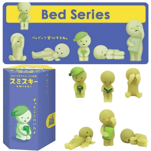 Bed Series Dreams Smiski - 6 Piece Blind Box - Glow in The Dark Figures ...