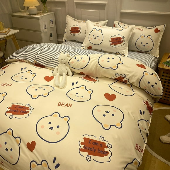 Bed Set Eco Friendly Bright Vivid Colors High Density Polyester Fiber Bed Sets Full for Dormitory Home Hotel Xemplaro