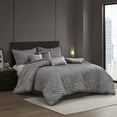 thumbnail image 1 of 7-Piece California King Comforter Set Grey, Luxury Jacquard Bedding Set with Comforter, Shams, Bedskirt & Decorative Pillows, 1 of 11