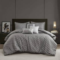 Bed Sets, 7 PCS King Comforter Set Grey, Grey Comforter Sets,Polyester Quilt Sets, Household Supplies & Décor, Bedding, Bedding Sets 7 PCS King Comforter Set Grey