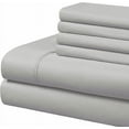 thumbnail image 1 of Bed Sheet 6 Piece, 100% Egyptian Cotton, 12" Deep Pocket, 600 Thread Count - Light Grey Solid, Full XL Size., 1 of 5