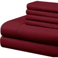 thumbnail image 1 of Bed Sheet 6 Piece, 100% Egyptian Cotton, 18" Deep Pocket, 600 Thread Count - Burgundy Solid, Twin XXL Size., 1 of 5